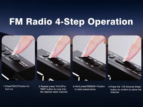 fm radio 4-step operation