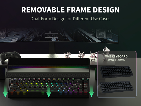 Pc gaming keyboards, Removable-frame keyboard design: one keyboard, two modes