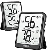 Antonki 2 Pack Room Thermometer Small Hygrometer Indoor, Home Humidity Gauge, Digital Temperature...