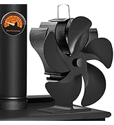 Wood Stove Fan, Fireplace Fan for Wood Burning Stove, Heat Powered fan, Wood Stove Accessories, Q...