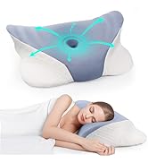 Cervical Pillow for Pain Relief Sleeping, Ergonomic Contour Memory Foam Neck Pillow for Sleeping,...