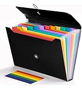 Expanding File Folder, 13 Pockets Accordion File Holder Organizer, A4 Letter Size Paper Document ...
