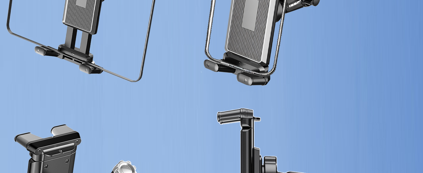 5 in 1 Car Phone Holder, Dashboard Windshield Phone Mount with Strong Suction Cup &amp;amp; Large Clamp