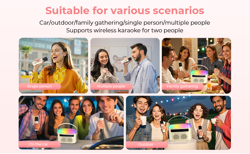 Mini Karaoke Speaker with Wireless Microphones