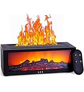 Fireplace Humidifier Diffuser, 7 Colors Flame Diffuser for Essential Oils, Fire Aroma Diffuser wi...