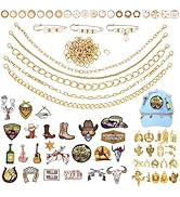 PH PandaHall 73pcs Trucker Hat Chain Making Kit, 5pcs Metal Chains Detachable DIY Chain Pearl Bro...