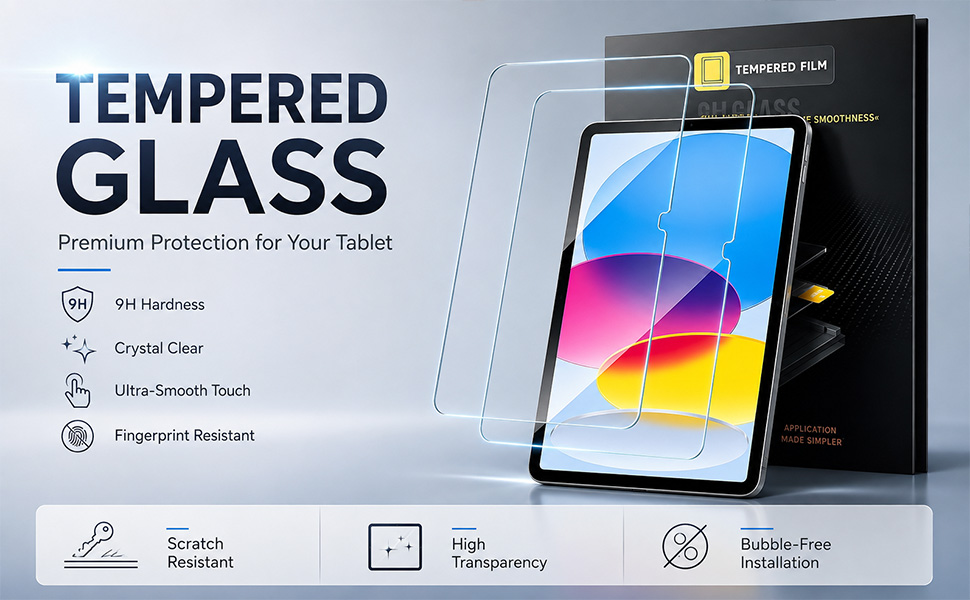 2 Pack Screen Protector for iPad A16 11th/10th Generation