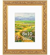 Golden State Art,8x10 Ornate Picture Frame for 5x7 Photo with Mat or 8 x 10 Prints without Mat,Re...