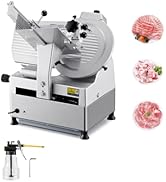 VEVOR Automatic Meat Slicer, 180W + 370W Deli Slicer with a 12 inch Premium 65Mn Blade, 0-0.3 inc...