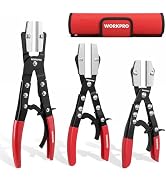 WORKPRO 3-Piece Ratcheting Hose Pinch Off Pliers Set, 8", 10", 12" Pliers | Locking Hose Clamp Pl...