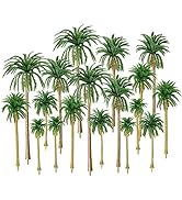 HUIANER Palm Tree Model Trees , Miniature Palm Trees Mixed 5 Size Fake Plastic Trees with No Stan...
