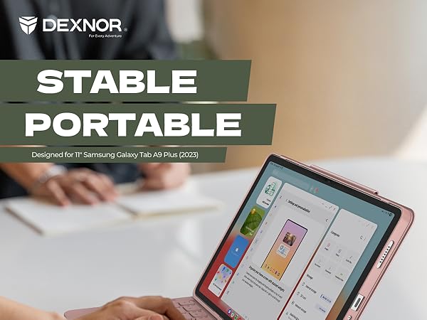 Dexnor for Samsung Galaxy Tab A9+ Plus Keyboard Case Ultra-light Magnetic Folio Keyboard Cover