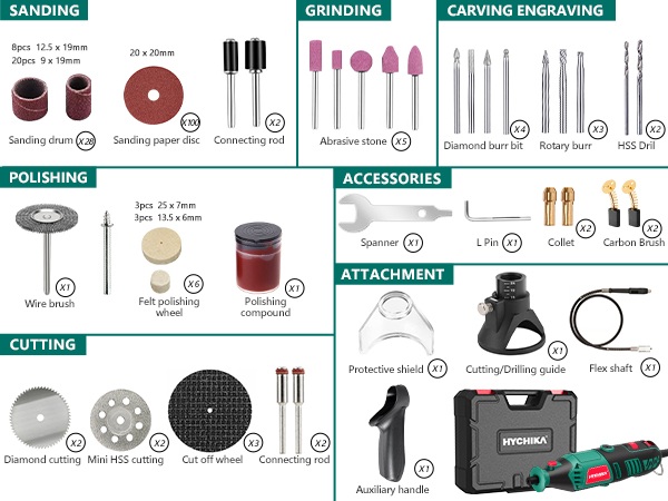 Rotary Tool Kit Accessories