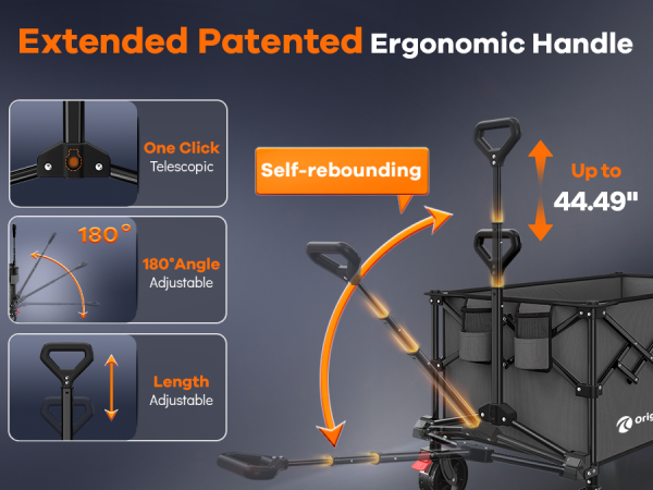 anti-drop extended patented adjustable ergonomic handle up to 44.49&amp;#39;&amp;#39;