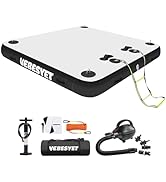 VEBESYET Inflatable Floating Dock Swim Platform, 6 Inch/8 Inch Thick Multi-Person Water Swim Dock...