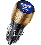 SUNDA 90W USB C Fast Car Charger, 2-Ports Car Charger Adapter, Cigarette Lighter USB Charger PD45...