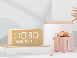 wood digital clock