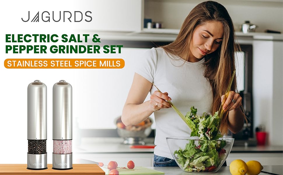 Electric Salt and Pepper Grinder Set