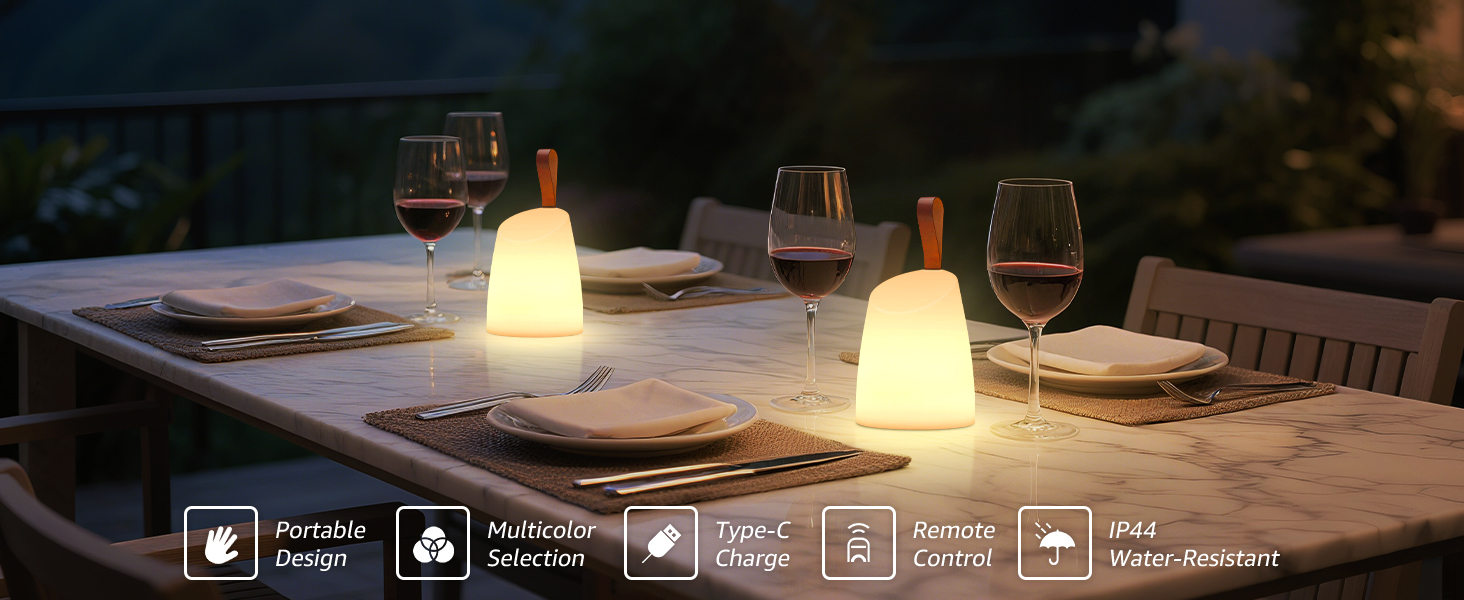 uuffoo 2 Pack Portable Outdoor Table Lamp LED Camping Lantern