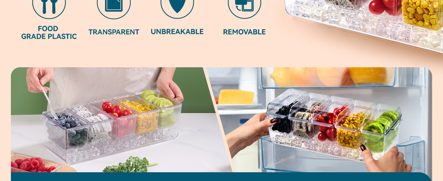 Ice Chilled Condiment Containers