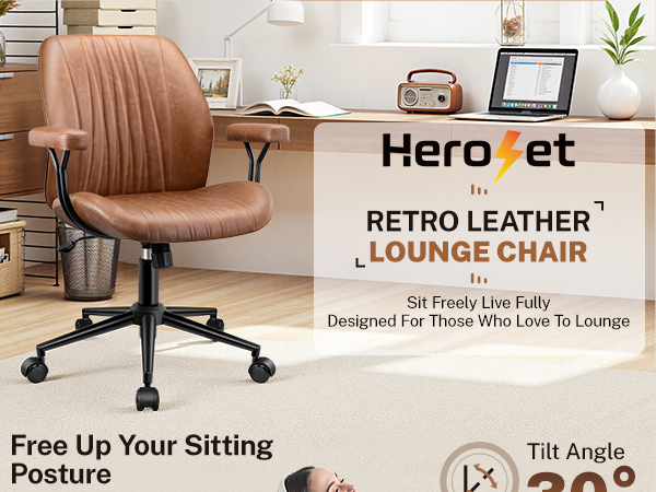 Home Office Desk Chairs with Removable Armrests, Adjustable Height Rocking