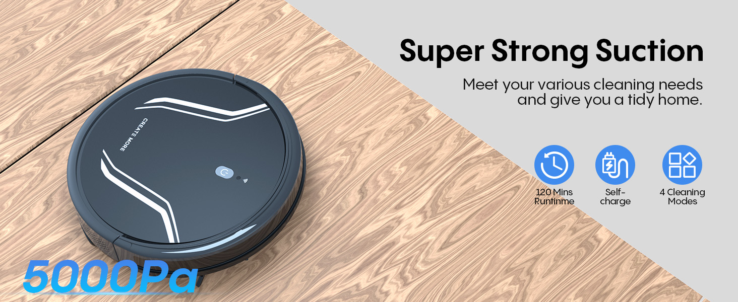 5000Pa Strong Suction