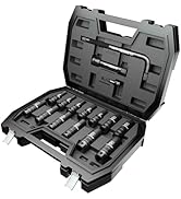 OTLOOMTBT 16PCS 1/2 In Drive Thicker Impact Socket Set, High Durability Industrial Grade Deep Met...