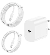 20W Rapid USB C Wall Super Fast Chargers Block/Power Plug with 6Ft 10Ft Type C to Lightning Cable...