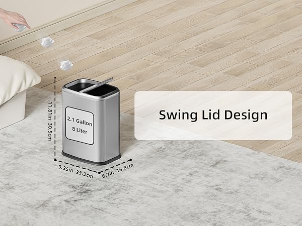 2.1 Gallon Bathroom Trash Can