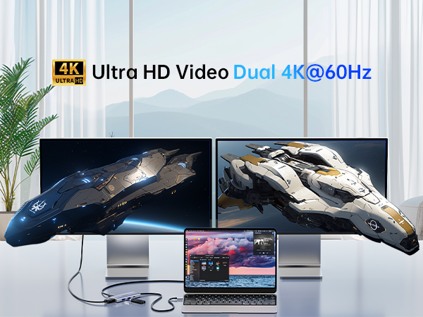 usb c hub 2 hdmi 100W Power usb c to hdmi hub macbook docking station