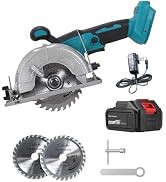 5 Inch Brushless Cordless Circular Saw with 4000mAh Battery,6500 RPM Compact Circular Saw,20mm Ar...