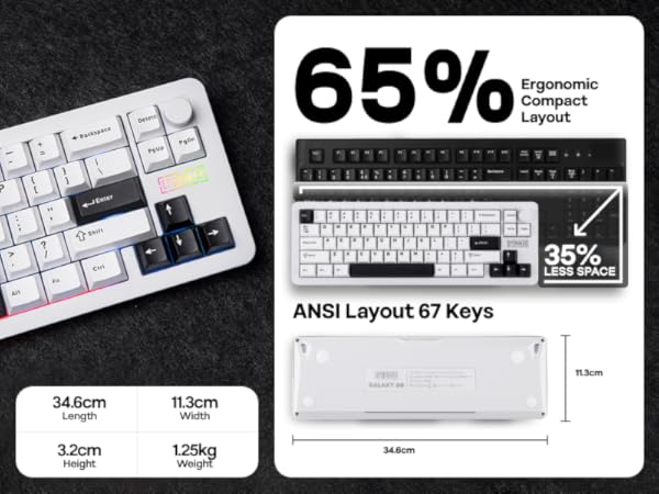 Galaxy68 Wireless Mechanical Keyboard in Aluminum with QMK/VIA Support