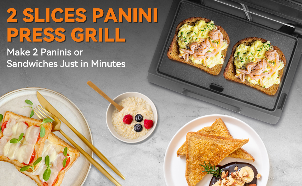 make 2 paninis or sandwiches just in minutes