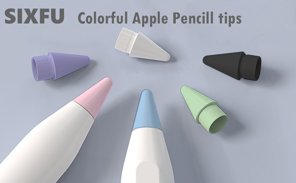 apple pencil tips white black pink blue purple green
