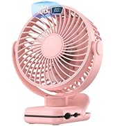 TOPK Portable Clip on Fan, 5000mAh Small Rechargeable Fan, Battery Operated, 4 Speeds, 720° Rotat...