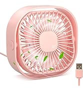 RJVW Small USB Desk Fan, 3 Speeds Portable Table Fan, 4 inch Personal Min Fan,Small Cooling Fan b...