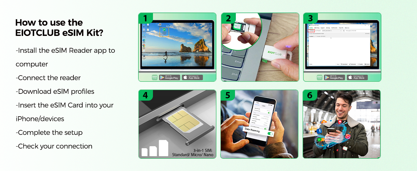 how to use esim kit