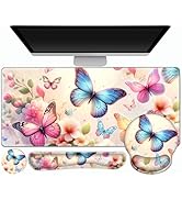Gaming Mouse Pad, Large Desk Mat, Cute Desk Pad Protector, 4in1 XXL Mousepad + Keyboard Wrist Res...