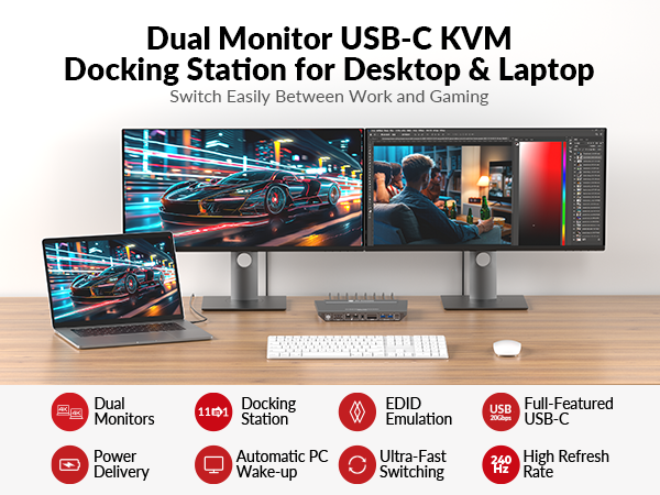 KVM 2 monitors