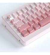 Tsungup PBT Keycaps Cherry Blossom Keycap Set - Custom Pink Sakura Keycaps | 135 Keys Gradient Do...