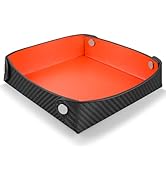 Leather Carbon Fiber Desktop Storage Tray, Decorative Catchall Organizer for Keys, Wallet, Watch,...