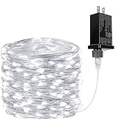 33Ft 100LED Fairy Lights Plug in, Waterproof String Lights Outdoor &amp; Indoor 8 Modes with Timer, C...