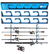 PLUSINNO H5 Horizontal Fishing Rod/Pole Holders, Fishing Pole Holders for Garage, Wall or Ceiling...