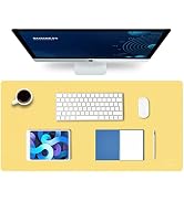 K KNODEL Large Office Leather Desk Mat, Mouse and Keyboard Pad, Computer and Laptop Mat, Desktop ...
