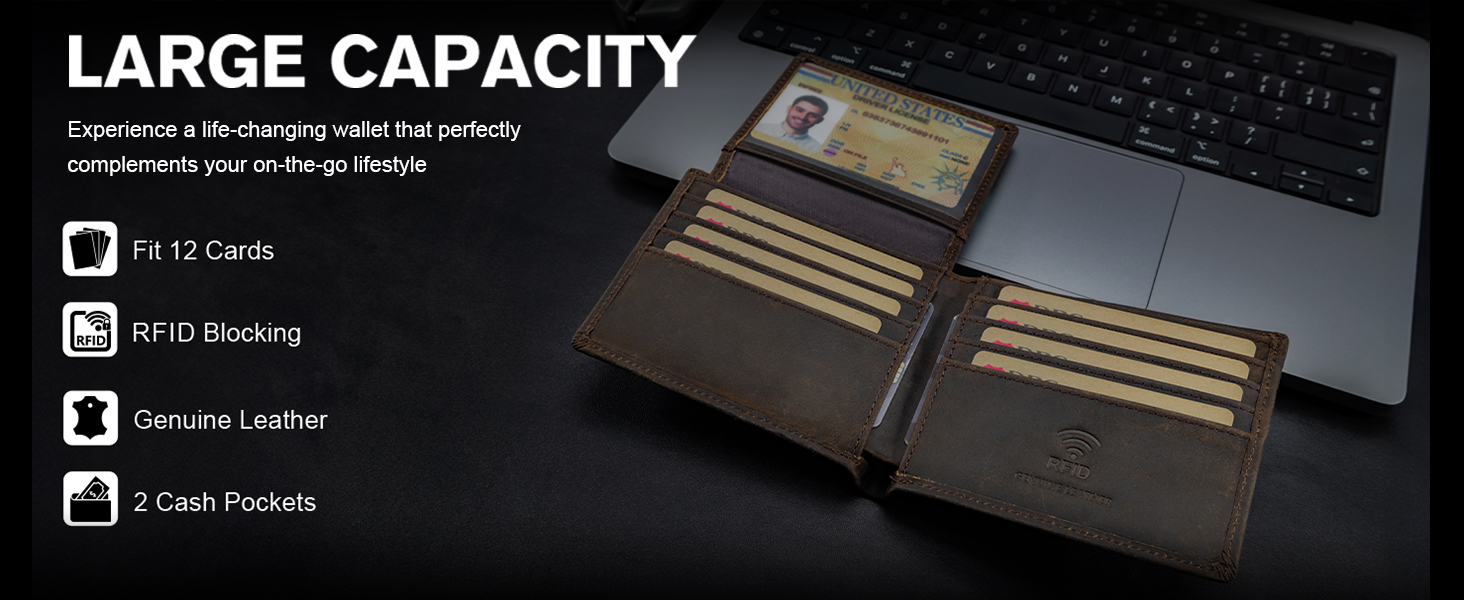 Large Capacity Mens Wallet