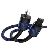 Tertullus HiFi Audiophile Power Cord with US Rhodium Plated Connector Plug+ IEC 320 C15 Female Co...