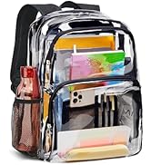 Vorspack Clear Backpack Heavy Duty - Large Clear Bookbag Transparent See Through Backpack Plastic...