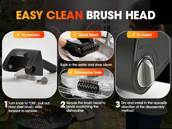 easy clean brush head
