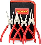 TOOLEAGUE 4 Pcs Snap Ring Pliers Set, Circlip Pliers, 7 inches Internal/External Heavy Duty for R...