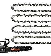4 Pack 14 Inch Chainsaw Chain 52 Drive Links, 050" Gauge, 3/8" LP pitch, 14-Inch Replacement Chai...